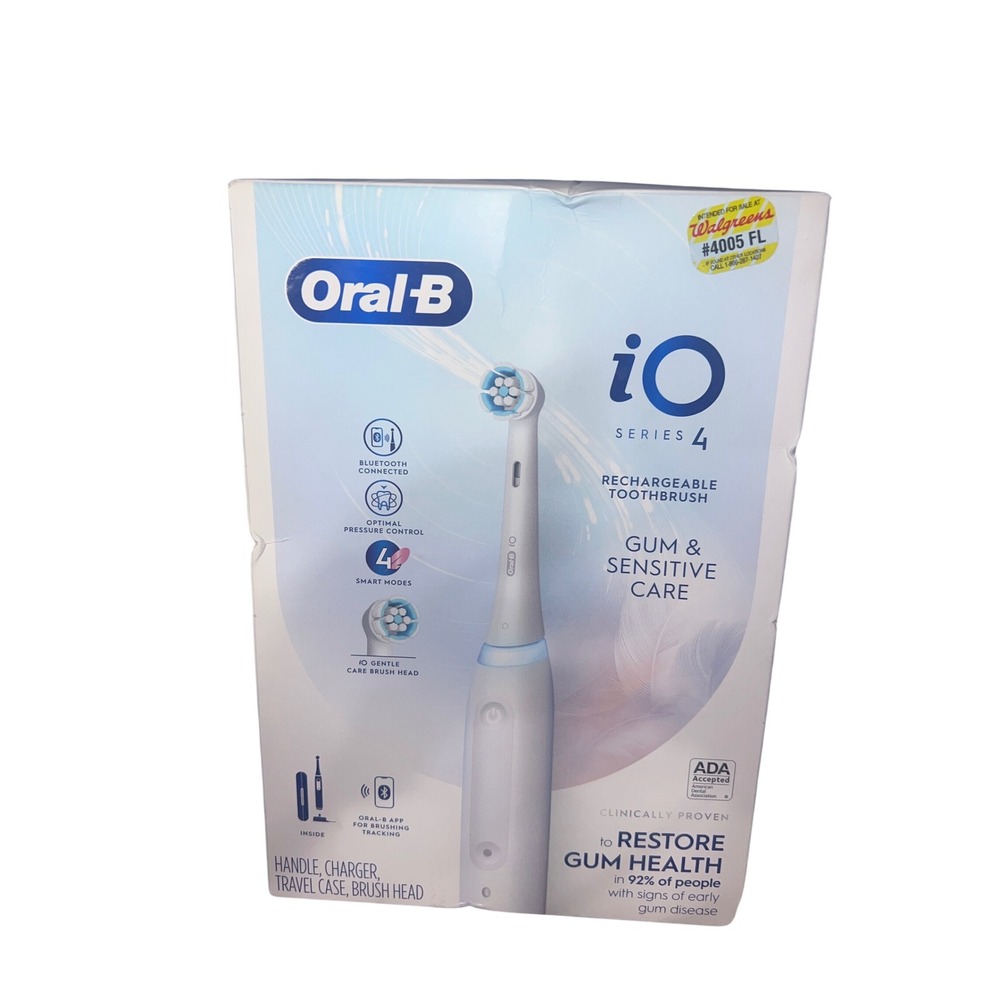 Oral-B iO Series 4 Rechargeable Electric Toothbrush White Gum & Sensitive Care